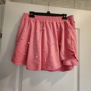 Blakeley Dwsigns Pink Pearl-Embellished Women's Skort Size 1X BNWT